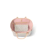 Louis Vuitton N40603 Neverfull MM Rose Ballerine Damier Azur Canvas