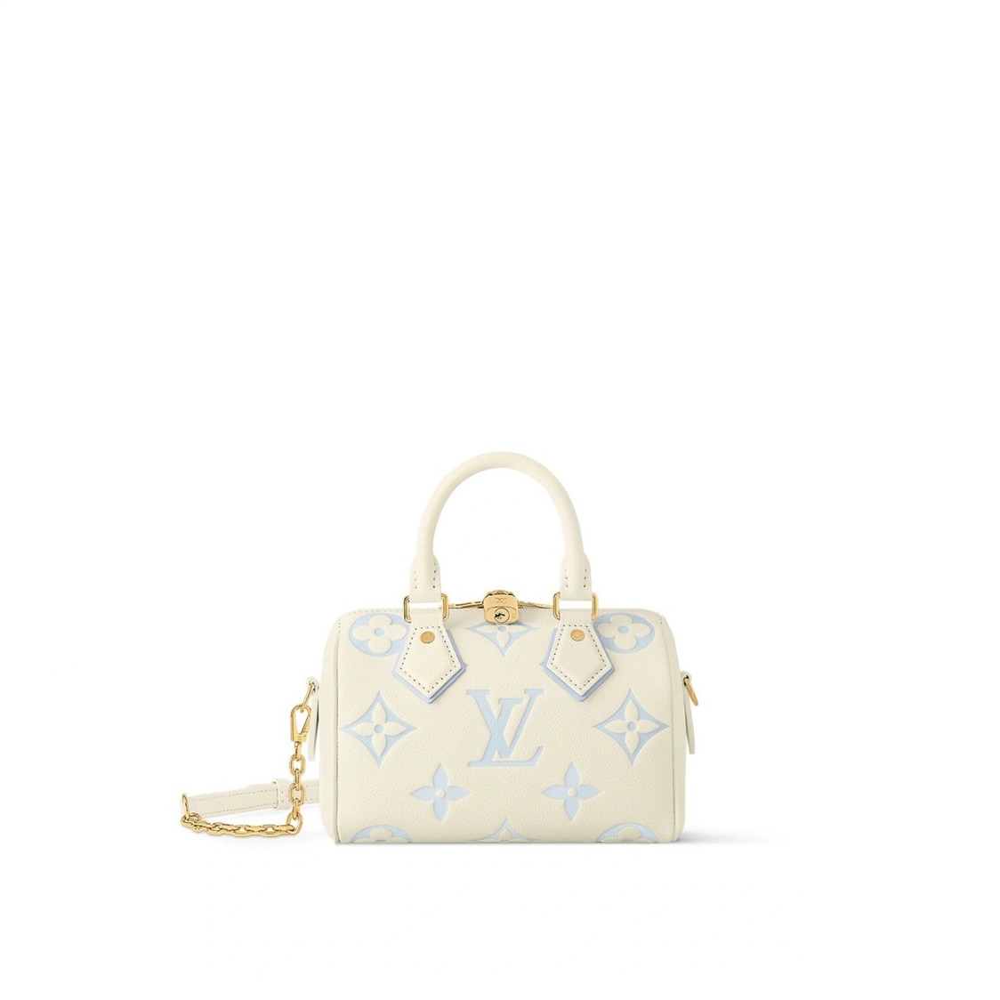 Louis Vuitton M46883 Speedy Bandoulière 20 Bicolor Monogram Empreinte Leather Blue Louis Vuitton M46883 Speedy Bandoulière 20 Bicolor Monogram Empreinte Leather Blue