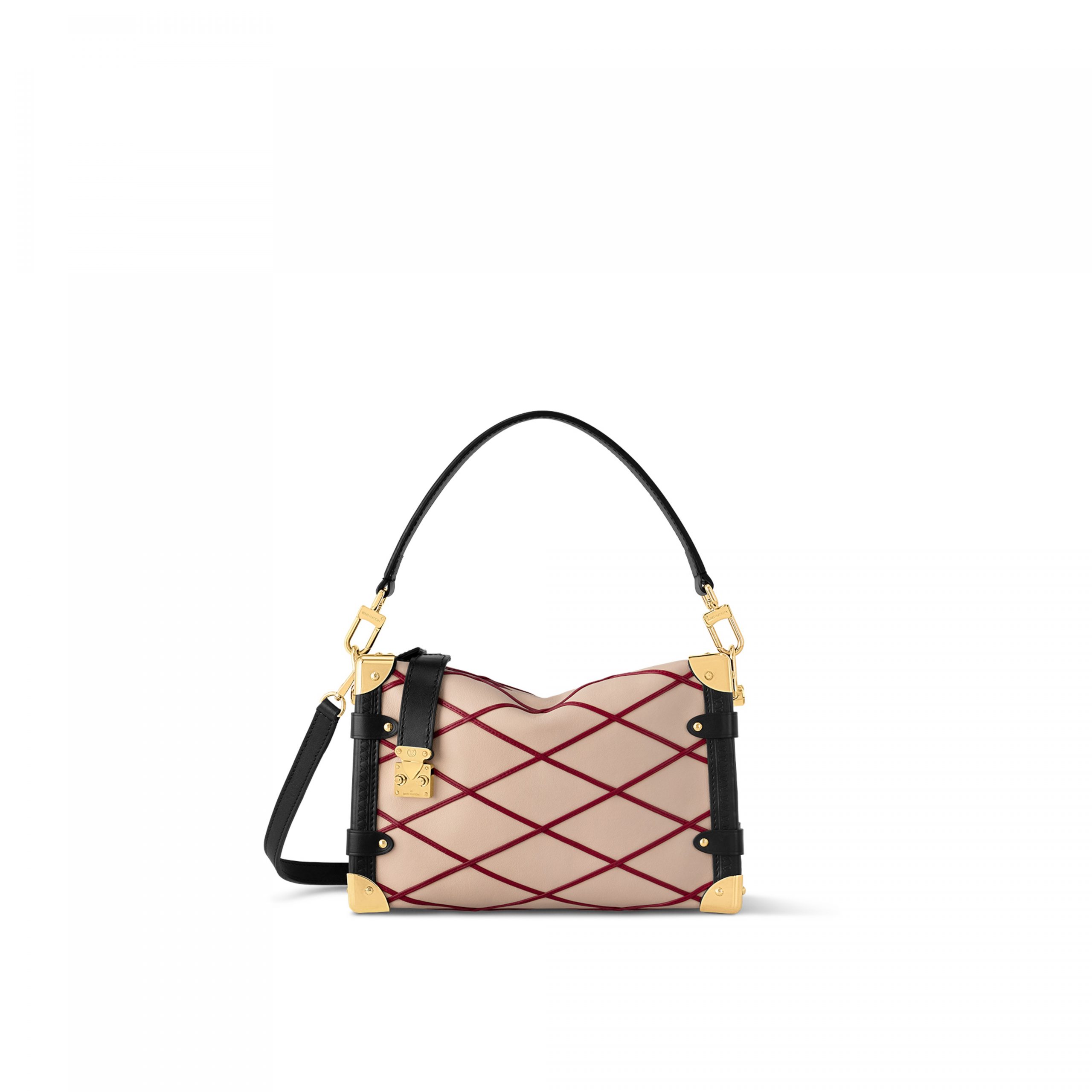 Louis Vuitton M24403 Side Trunk MM Malletage Beige/Red Louis Vuitton M24403 Side Trunk MM Malletage Beige/Red