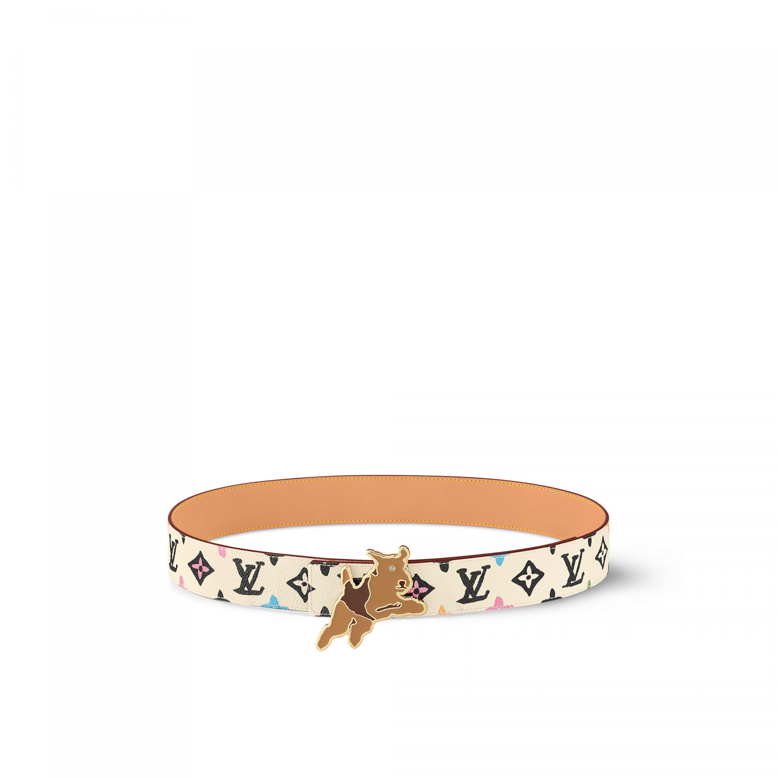 Louis Vuitton X Tyler M8650T Monogram Craggy 40mm Reversible Belt Cream Louis Vuitton X Tyler M8650T Monogram Craggy 40mm Reversible Belt Cream
