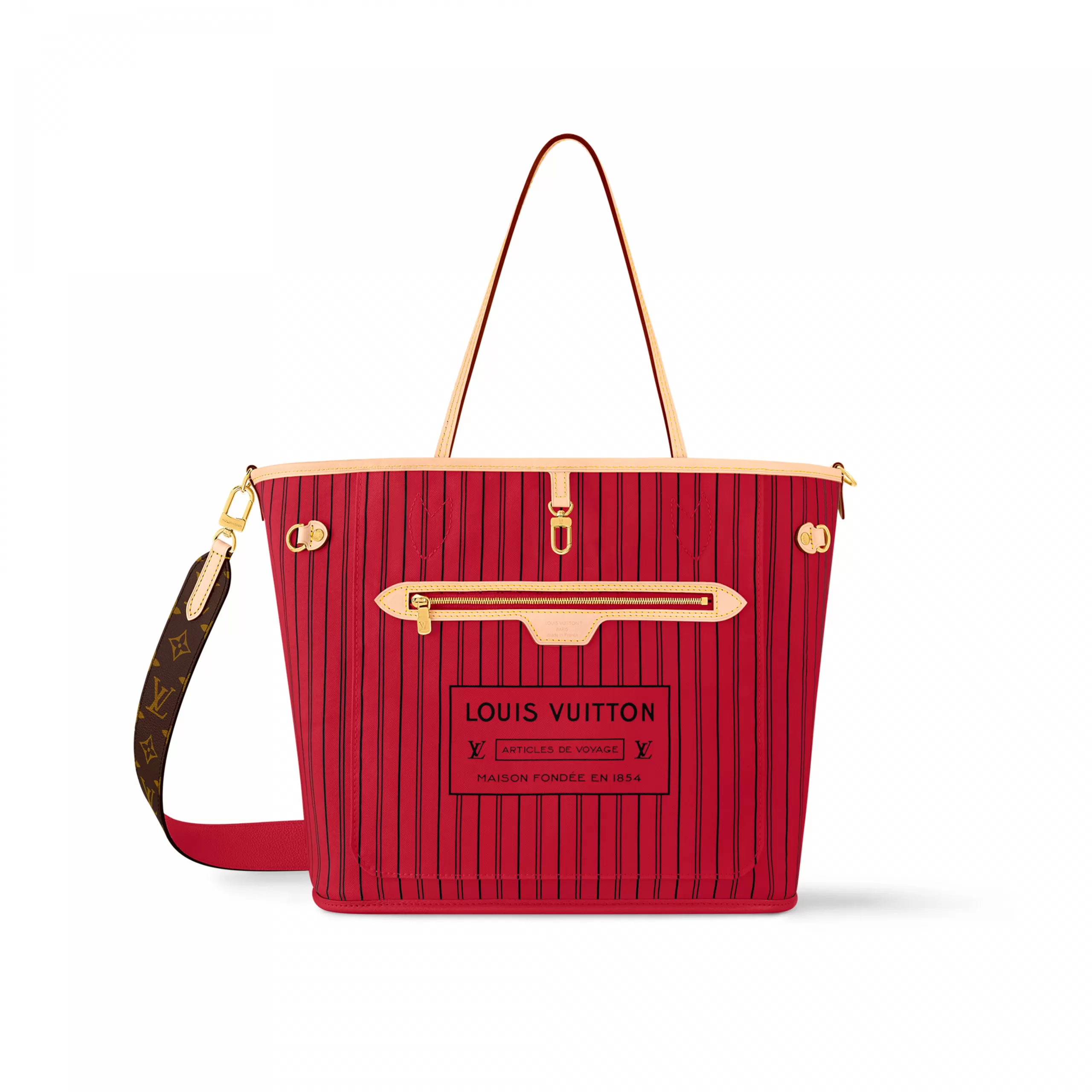 Louis Vuitton M12096 Neverfull Bandoulière Inside Out MM Monogram/Rouge Sari Louis Vuitton M12096 Neverfull Bandoulière Inside Out MM Monogram/Rouge Sari